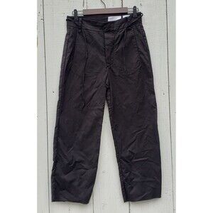 Ch. Women's Black Relaxed Cotton Blend Wide Leg Tie Waist Pants Sz 4